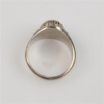 10kt White Gold Blue Stone Class Ring