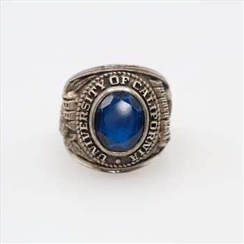 10kt White Gold Blue Stone Class Ring