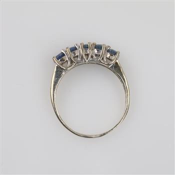 10kt White Gold Blue Stone Ring
