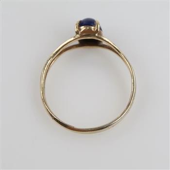 10kt White Gold Blue Stone Ring