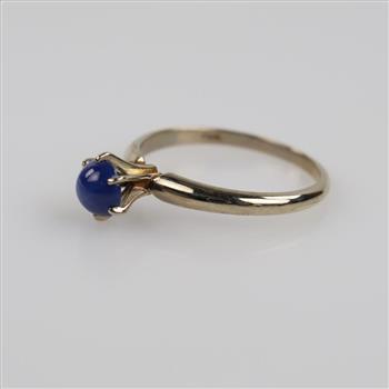 10kt White Gold Blue Stone Ring