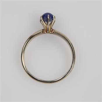 10kt White Gold Blue Stone Ring