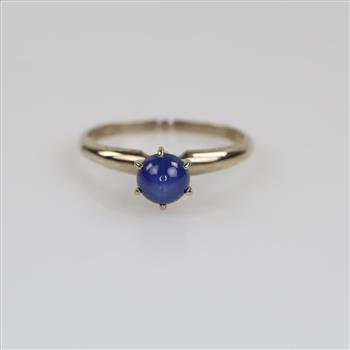 10kt White Gold Blue Stone Ring