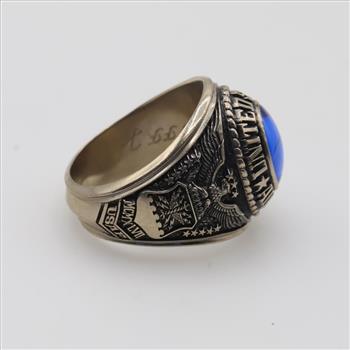 10kt White Gold Blue Stone US Air Force Ring
