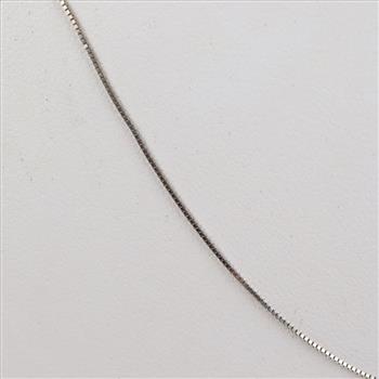 10kt White Gold Box Chain Necklace