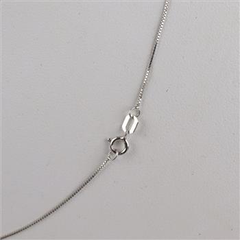 10kt White Gold Box Chain Necklace