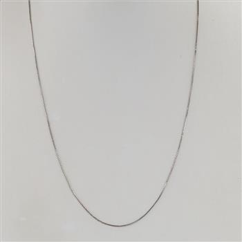 10kt White Gold Box Chain Necklace