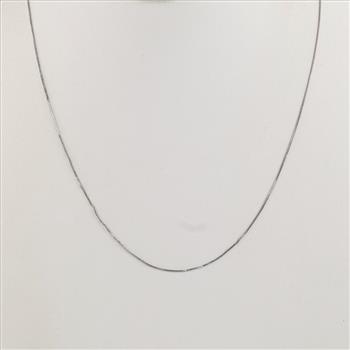 10kt White Gold Box Link Necklace