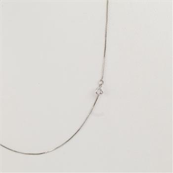 10kt White Gold Box Link Necklace