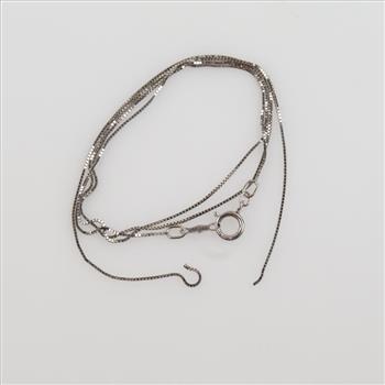 10kt White Gold Box Link Necklace