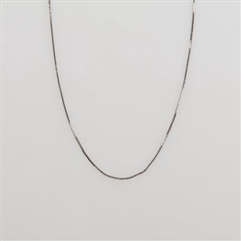 10kt White Gold Box Link Necklace