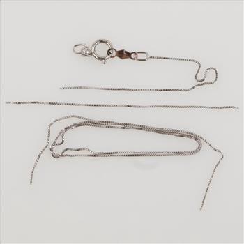 10kt White Gold Box Link Necklace