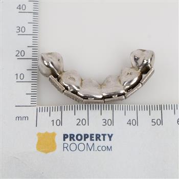 10kt White Gold Clear Stone Dental Grill
