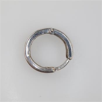 10kt White Gold Clear Stone Huggie Hoop Earring