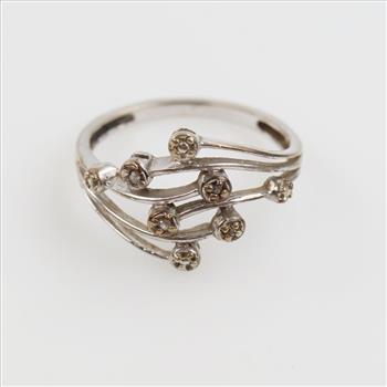 10kt White Gold Clear Stone Ring