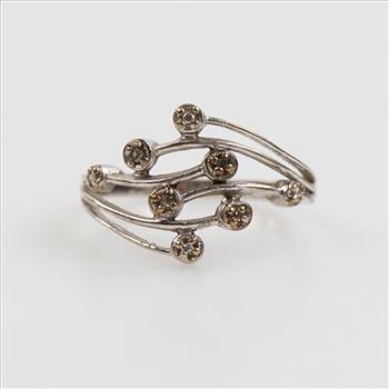 10kt White Gold Clear Stone Ring