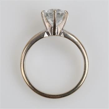 10kt White Gold Clear Stone Ring