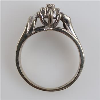 10kt White Gold Clear Stone Ring