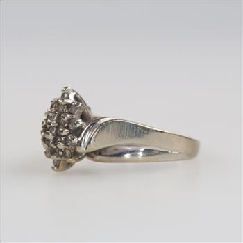 10kt White Gold Clear Stone Ring