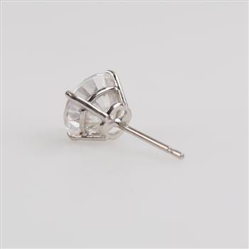 10kt White Gold Clear Stone Stud Earring