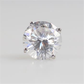 10kt White Gold Clear Stone Stud Earring