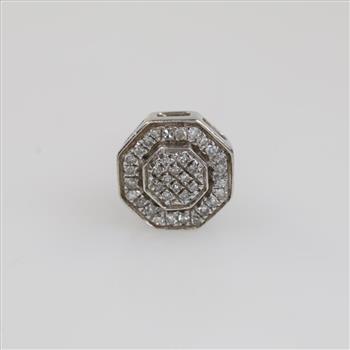 10kt White Gold Clear Stone Stud Earring