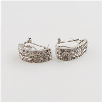 10kt White Gold Diamond Accent Earrings