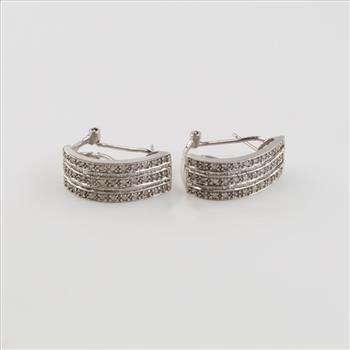 10kt White Gold Diamond Accent Earrings