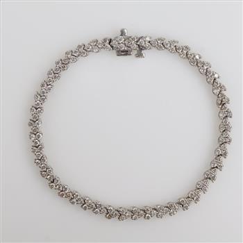 10kt White Gold Diamond Bracelet