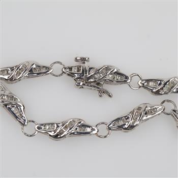 10kt White Gold Diamond Bracelet