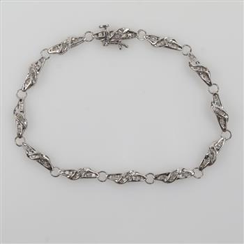 10kt White Gold Diamond Bracelet