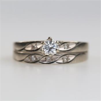 10kt White Gold Diamond Bridal Set