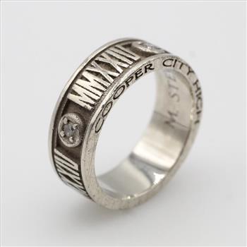 10kt White Gold Diamond Class Ring Band