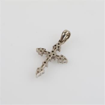 10kt White Gold Diamond Cross Pendant