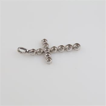 10kt White Gold Diamond Cross Pendant