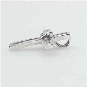 10kt White Gold Diamond Cross Pendant
