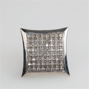 10kt White Gold Diamond Earring