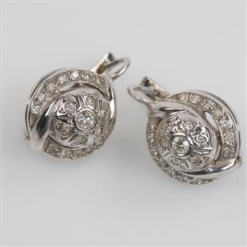 10kt White Gold Diamond Earrings