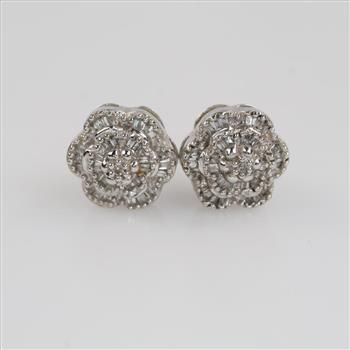 10kt White Gold Diamond Earrings