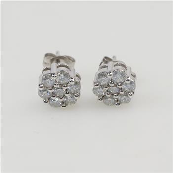 10kt White Gold Diamond Earrings