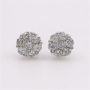 10kt White Gold Diamond Earrings