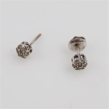 10kt White Gold Diamond Earrings