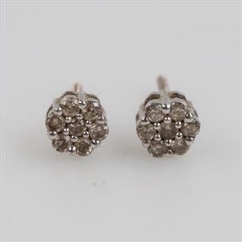 10kt White Gold Diamond Earrings