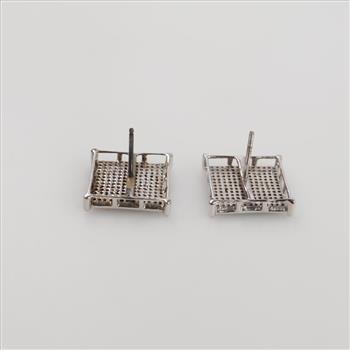 10kt White Gold Diamond Earrings