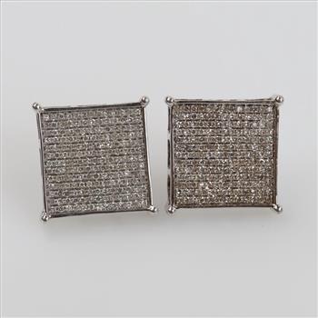10kt White Gold Diamond Earrings