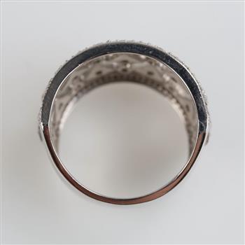 10kt White Gold Diamond Filigree Band