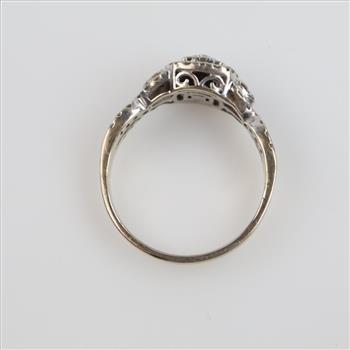 10kt White Gold Diamond Halo Ring