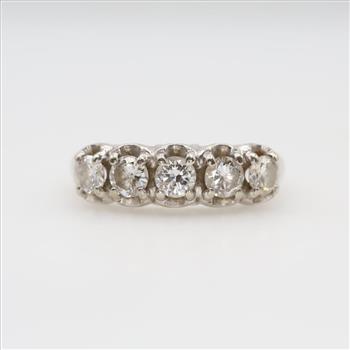10kt White Gold Diamond Miracle Head Wedding Band