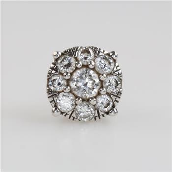 10kt White Gold Diamond Single Earring