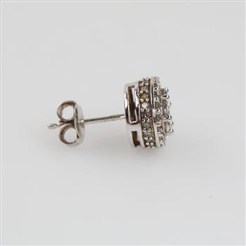 10kt White Gold Diamond Single Earring